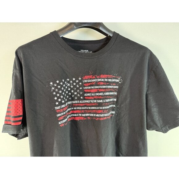 Grunt Style Mens XXL Military THE OATH American Flag Veteran Tshirt Black - Picture 2 of 12